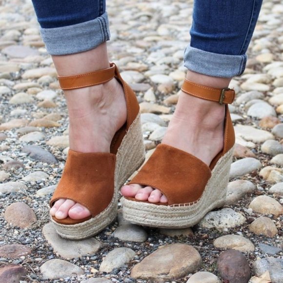 Steve Madden Shoes - STEVE MADDEN Suede Wedge Sandals